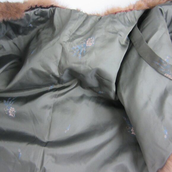 Vintage 50s Luxury Genuine Mink Fur Stole Cape Shawl Wrap Slash Pockets OS - Picture 4 of 4